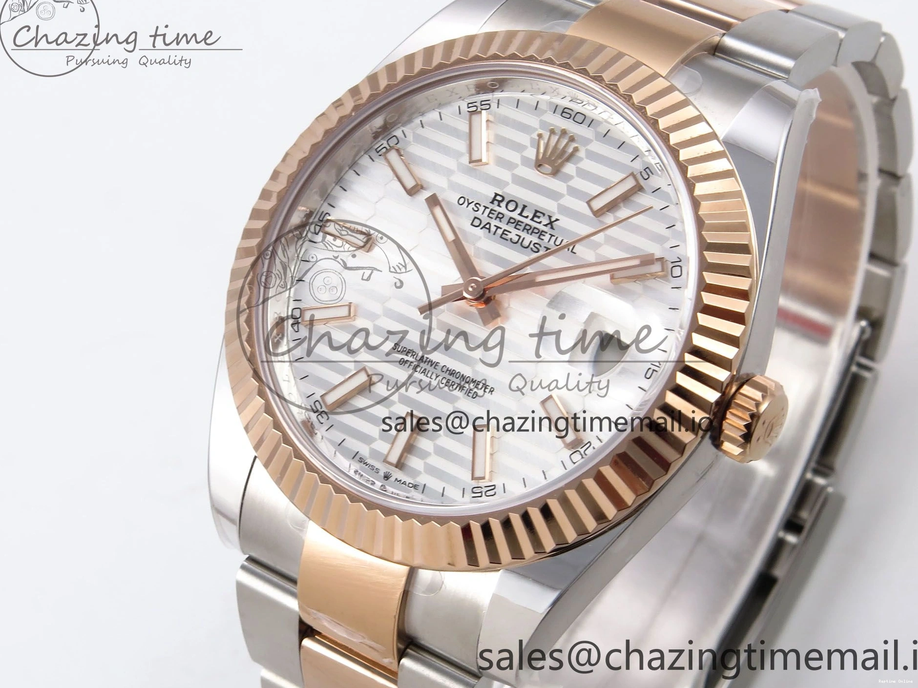 1231 DateJust 41 126331 ARF 1:1 Best Edition 904L Steel Silver Textured Dial on SS RG Oyster Bracelet SH3235（Gain Weight） TechFriendly 1097